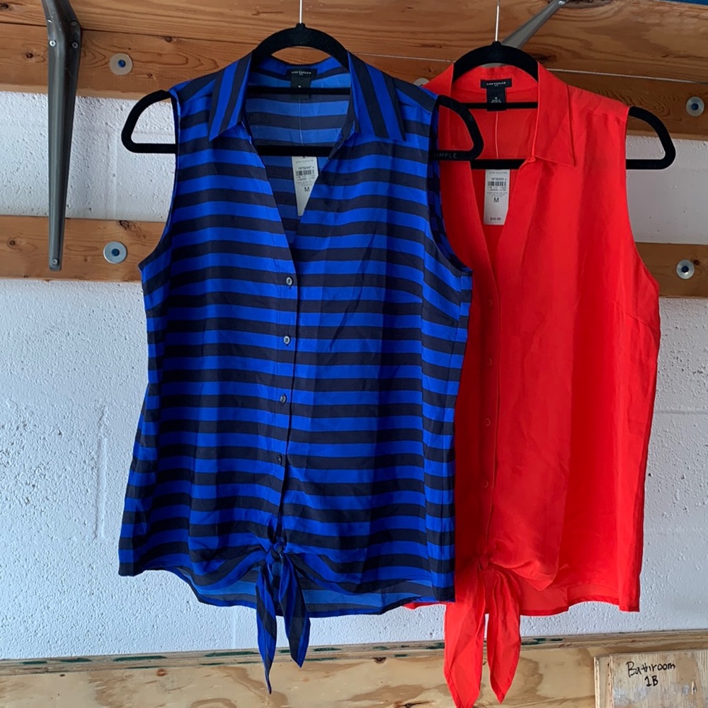 NWT Ann Taylor Tie Front Tops - M